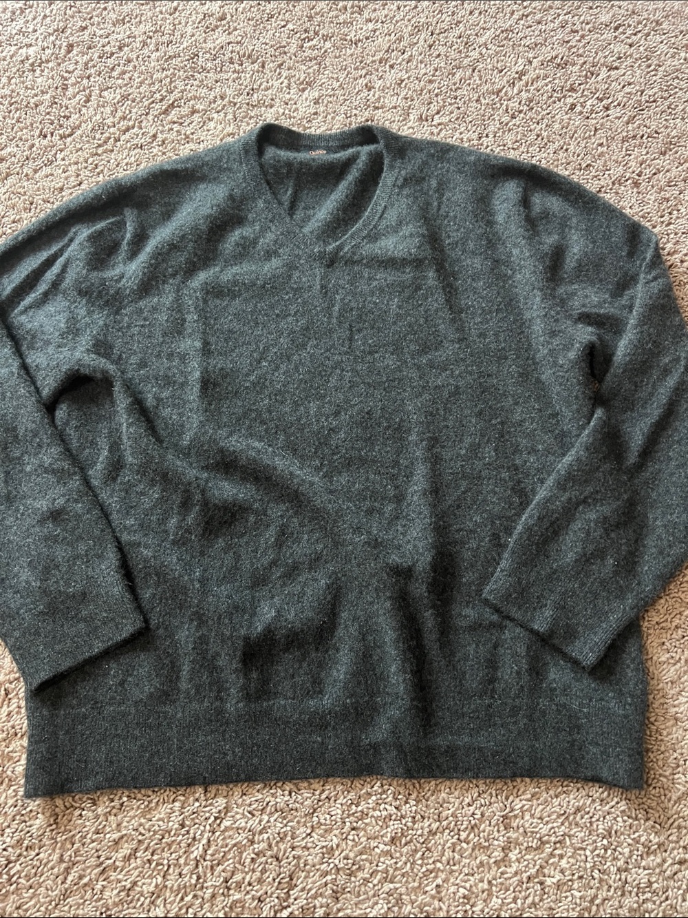 Quince V-Neck 100% Cashmere Sweater Dark Grey XXL